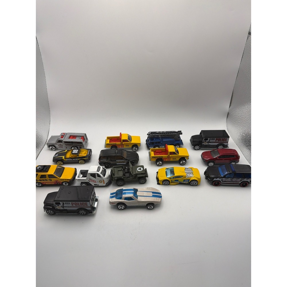 Matchbox Hot Wheels Diecast Car Lot 14pc Police Fire Rescue Armored Truck SUV